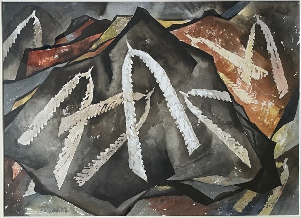 Watercolour painting of a group of stones