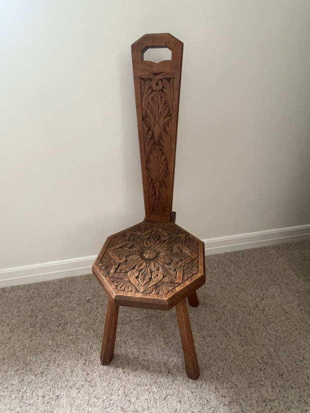 Photograph of a carved wooden chair